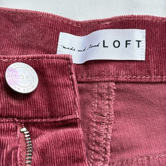 LOFT Skinny Corduroy Pants Burgundy Merlot Size 28 - Picture 6 of 16